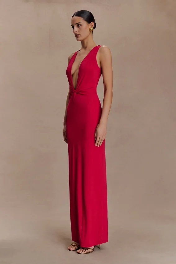 Stella Draped Slinky Maxi Dress – Fuchsia Pink Stella Draped Slinky Maxi Dress – Fuchsia Pink