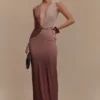 Stella Draped Slinky Maxi Dress – Mocha Ombre Stella Draped Slinky Maxi Dress – Mocha Ombre