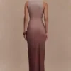 Stella Draped Slinky Maxi Dress – Mocha Ombre Stella Draped Slinky Maxi Dress – Mocha Ombre