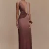 Stella Draped Slinky Maxi Dress – Mocha Ombre Stella Draped Slinky Maxi Dress – Mocha Ombre