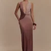 Stella Draped Slinky Maxi Dress – Mocha Ombre Stella Draped Slinky Maxi Dress – Mocha Ombre