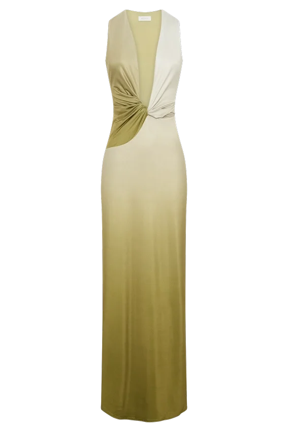 Stella Draped Slinky Maxi Dress – Ombre Vintage Olive Stella Draped Slinky Maxi Dress – Ombre Vintage Olive