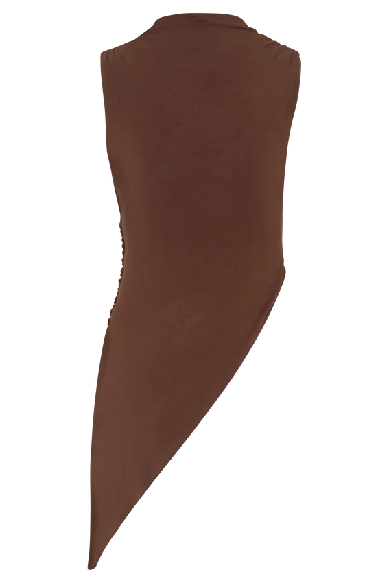 Suong High Neck Gathered Top – Mocha Suong High Neck Gathered Top – Mocha
