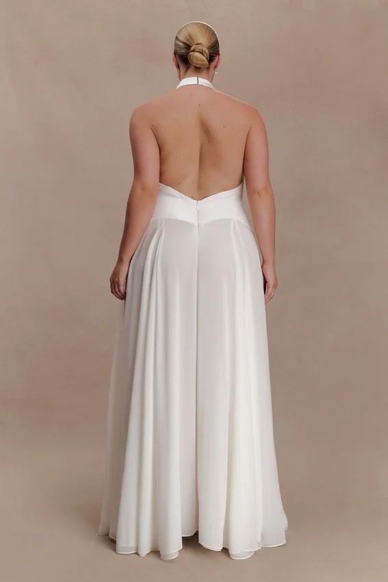 Susan Chiffon Halter Maxi Dress – Ivory Susan Chiffon Halter Maxi Dress – Ivory