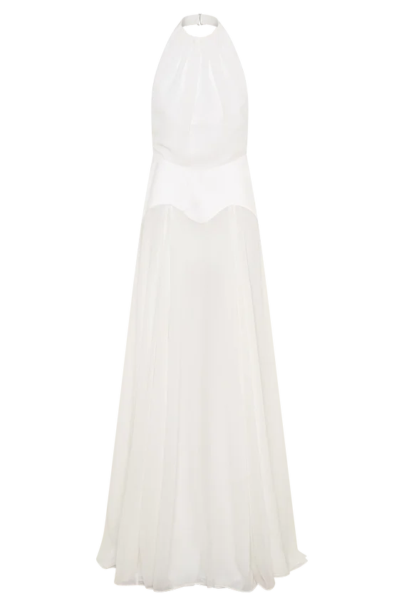 Susan Chiffon Halter Maxi Dress – Ivory Susan Chiffon Halter Maxi Dress – Ivory