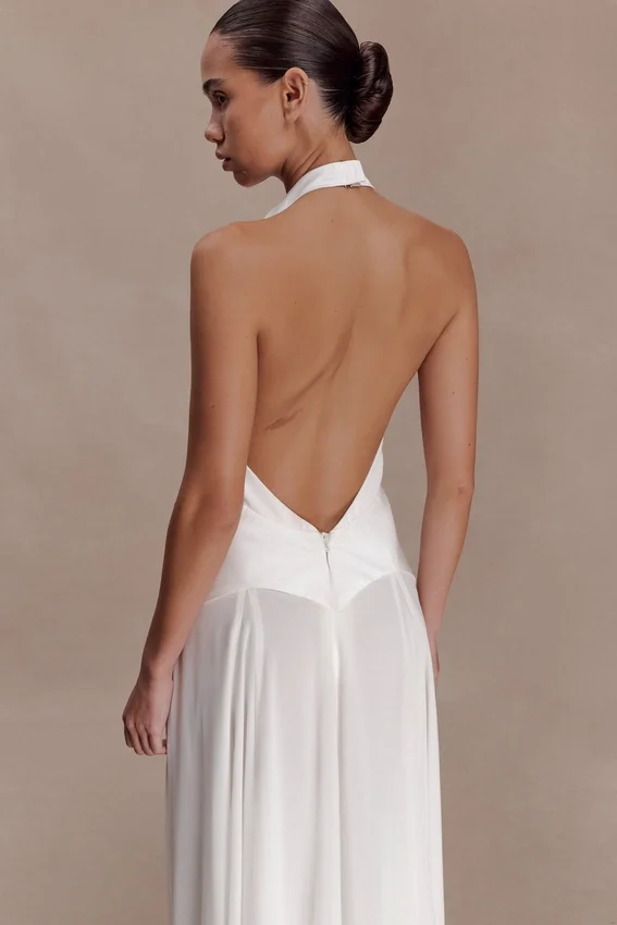 Susan Chiffon Halter Maxi Dress – Ivory Susan Chiffon Halter Maxi Dress – Ivory