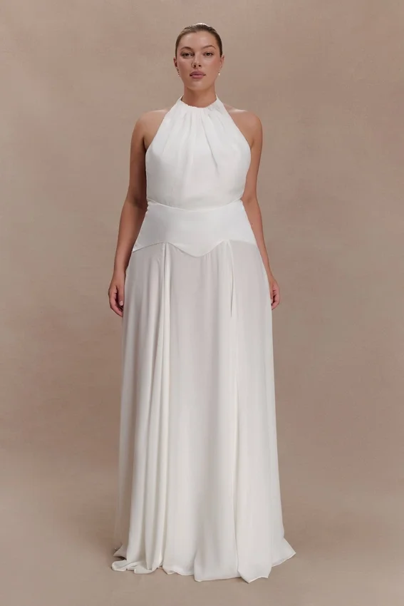 Susan Chiffon Halter Maxi Dress – Ivory Susan Chiffon Halter Maxi Dress – Ivory