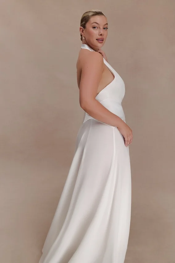 Susan Chiffon Halter Maxi Dress – Ivory Susan Chiffon Halter Maxi Dress – Ivory