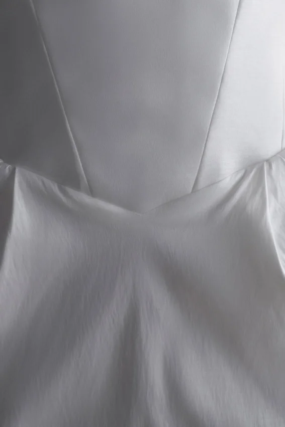 Suzette Taffeta Bow Mini Dress – White Suzette Taffeta Bow Mini Dress – White