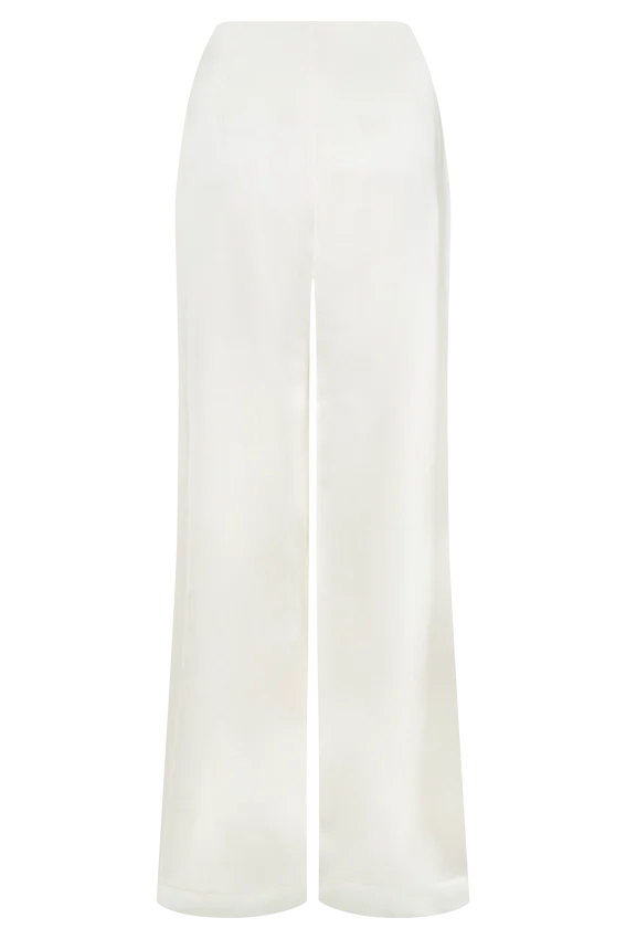 Sydney Straight Leg Satin Pants – Ivory Sydney Straight Leg Satin Pants – Ivory