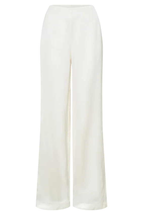 Sydney Straight Leg Satin Pants – Ivory Sydney Straight Leg Satin Pants – Ivory