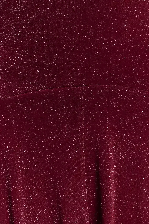 Sylvie Lurex Hankie Midi Dress – Wine Sylvie Lurex Hankie Midi Dress – Wine