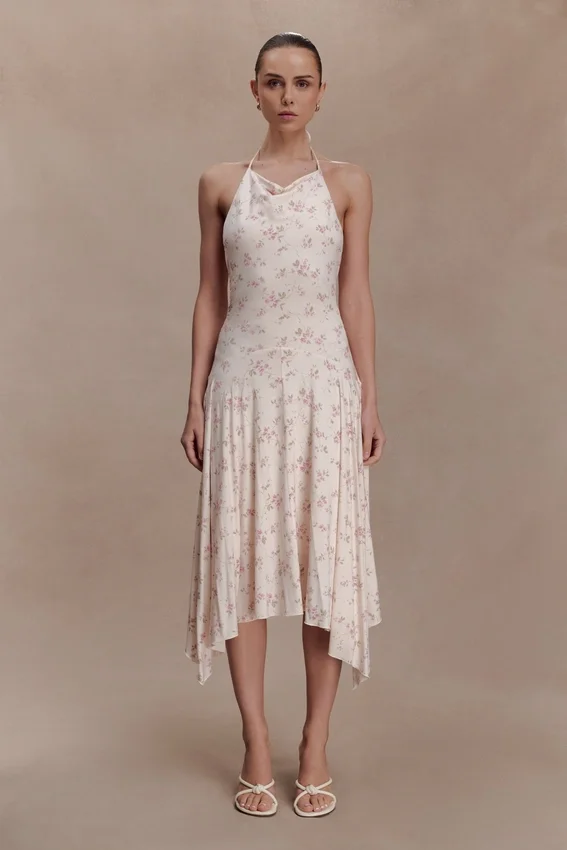 Sylvie Modal Hankie Midi Dress – Floral Ditsy Print Sylvie Modal Hankie Midi Dress – Floral Ditsy Print