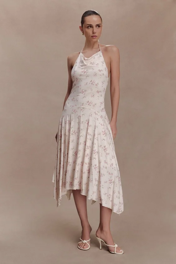 Sylvie Modal Hankie Midi Dress – Floral Ditsy Print Sylvie Modal Hankie Midi Dress – Floral Ditsy Print