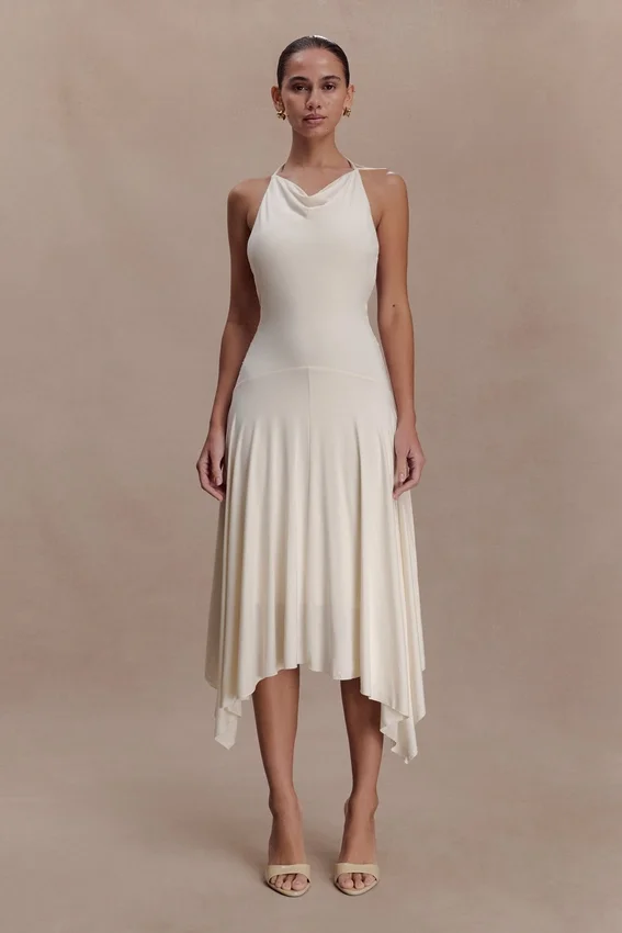 Sylvie Modal Hankie Midi Dress – Ivory Sylvie Modal Hankie Midi Dress – Ivory