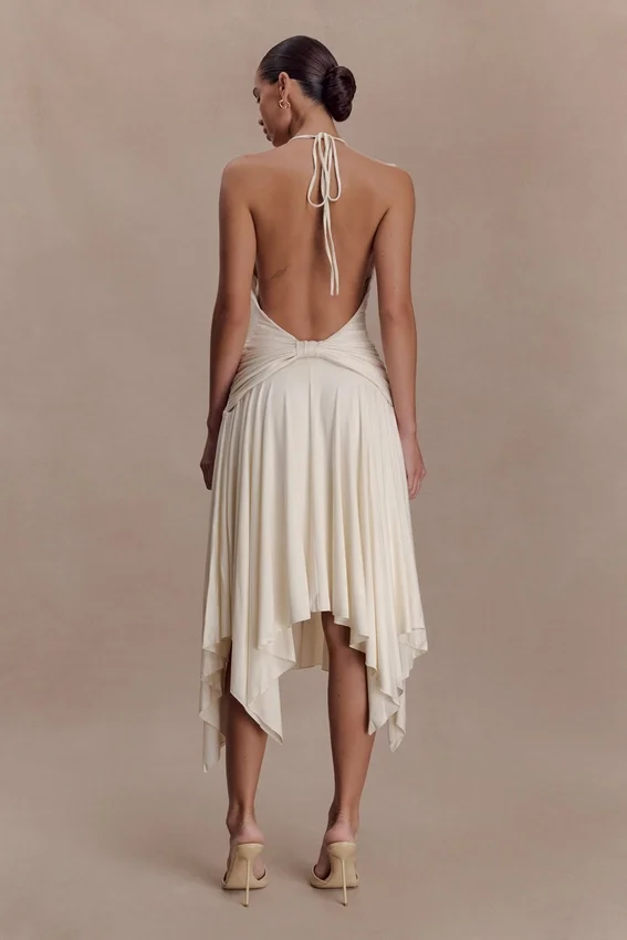 Sylvie Modal Hankie Midi Dress – Ivory Sylvie Modal Hankie Midi Dress – Ivory