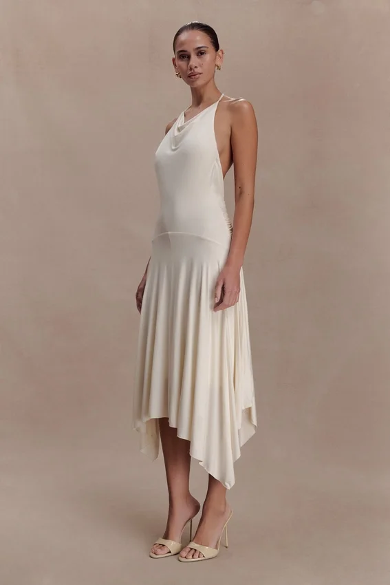 Sylvie Modal Hankie Midi Dress – Ivory Sylvie Modal Hankie Midi Dress – Ivory