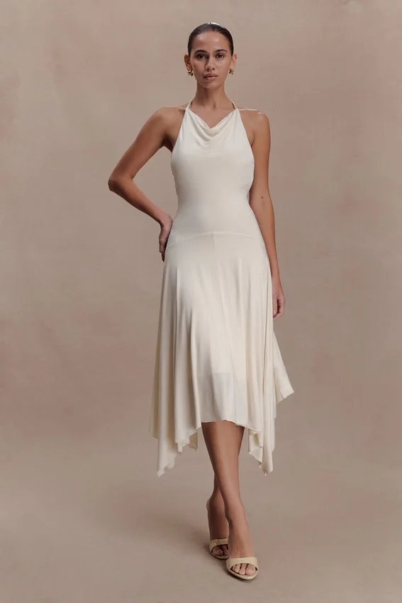 Sylvie Modal Hankie Midi Dress – Ivory Sylvie Modal Hankie Midi Dress – Ivory