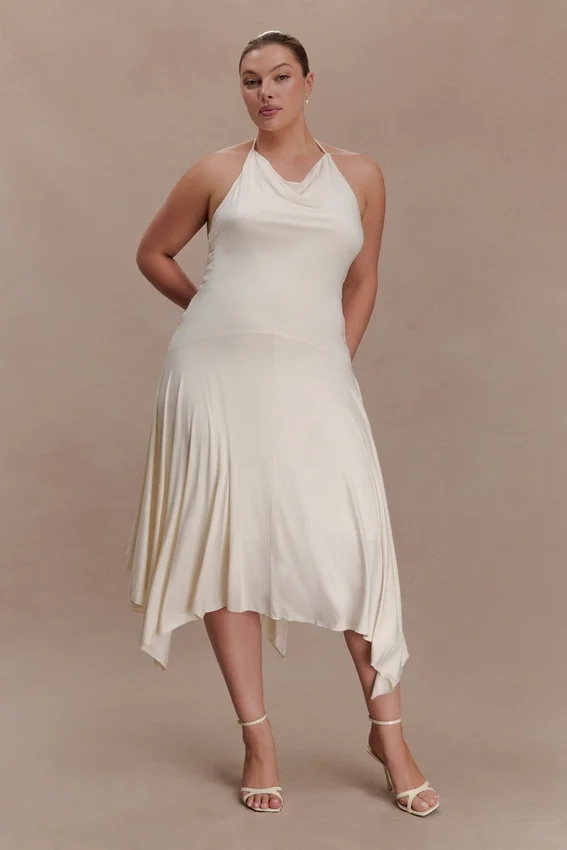Sylvie Modal Hankie Midi Dress – Ivory Sylvie Modal Hankie Midi Dress – Ivory