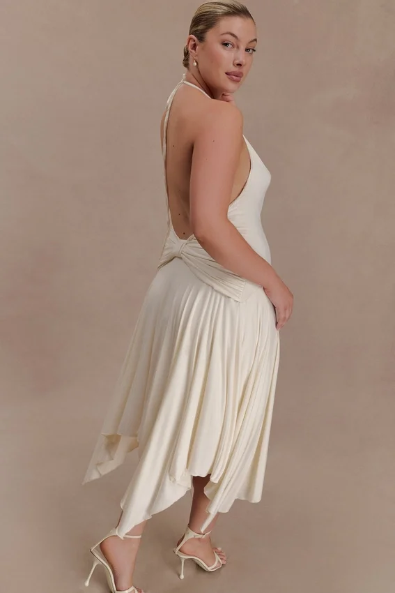 Sylvie Modal Hankie Midi Dress – Ivory Sylvie Modal Hankie Midi Dress – Ivory