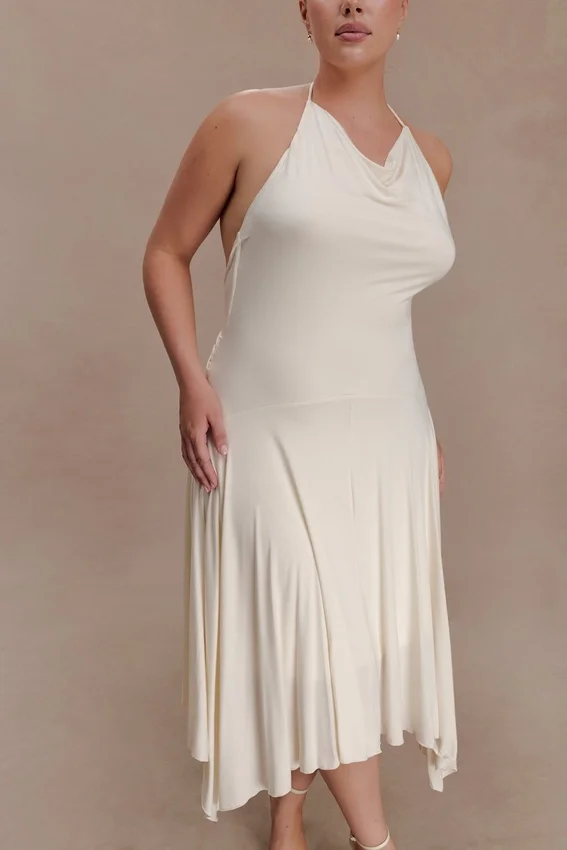 Sylvie Modal Hankie Midi Dress – Ivory Sylvie Modal Hankie Midi Dress – Ivory