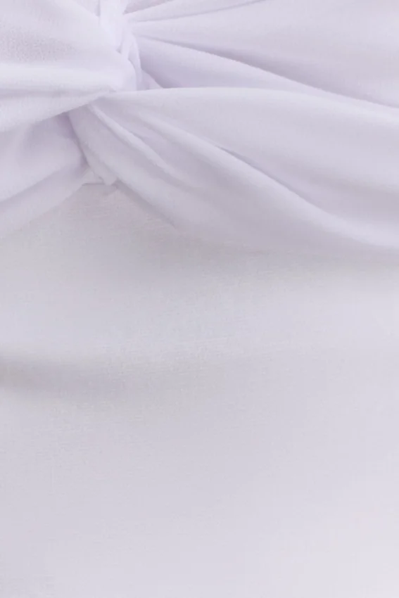 Talia Chiffon And Linen Halter Top – White Talia Chiffon And Linen Halter Top – White