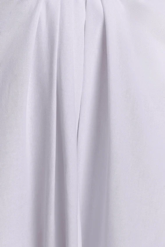 Talia Draped Linen Midi Skirt – White Talia Draped Linen Midi Skirt – White