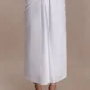 Talia Draped Linen Midi Skirt – White Talia Draped Linen Midi Skirt – White