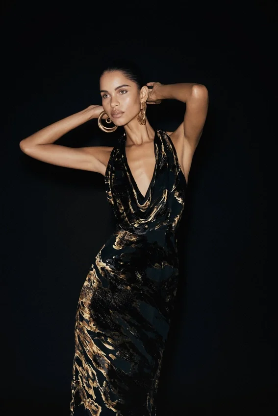 Talila Cowl Front Maxi Dress – Velvet Burnout Talila Cowl Front Maxi Dress – Velvet Burnout