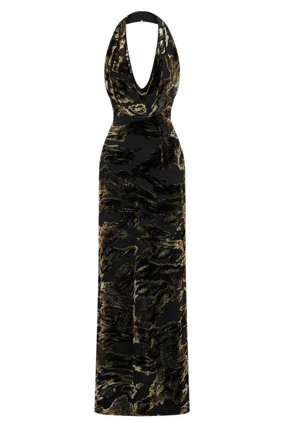 Talila Cowl Front Maxi Dress – Velvet Burnout Talila Cowl Front Maxi Dress – Velvet Burnout