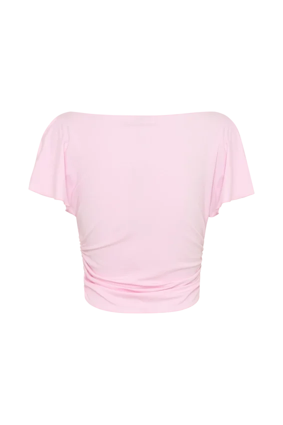 Talise Modal Flounce Short Sleeve Top – Ballet Pink Talise Modal Flounce Short Sleeve Top – Ballet Pink