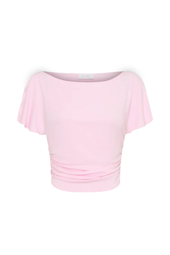 Talise Modal Flounce Short Sleeve Top – Ballet Pink Talise Modal Flounce Short Sleeve Top – Ballet Pink