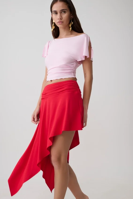 Talise Modal Flounce Short Sleeve Top – Ballet Pink Talise Modal Flounce Short Sleeve Top – Ballet Pink