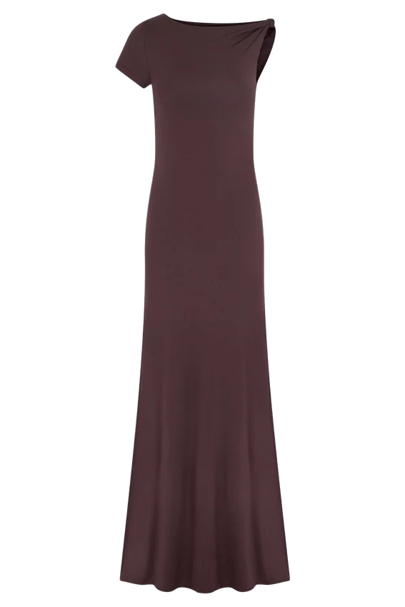 Tamsin Short Sleeve Modal Maxi Dress – Mahogany Tamsin Short Sleeve Modal Maxi Dress – Mahogany