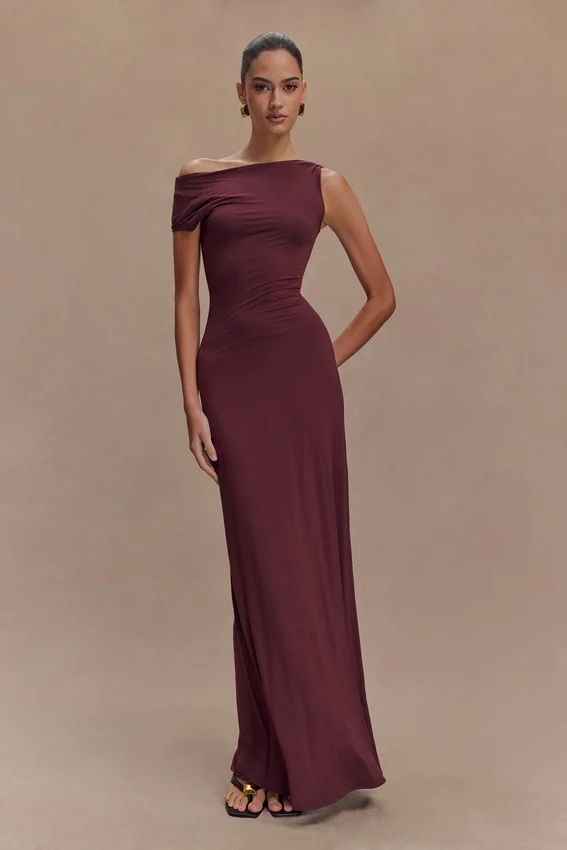 Tamsin Short Sleeve Modal Maxi Dress – Mahogany Tamsin Short Sleeve Modal Maxi Dress – Mahogany