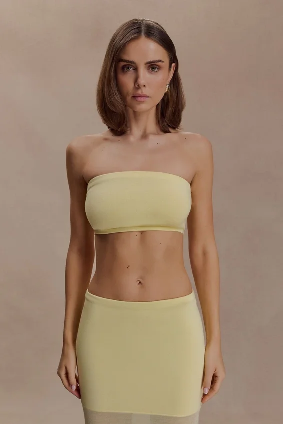 Tanyel Knit Bandeau Top – Lemon Tanyel Knit Bandeau Top – Lemon