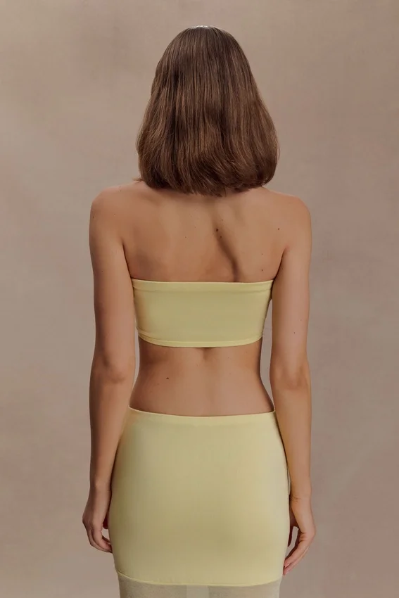 Tanyel Knit Bandeau Top – Lemon Tanyel Knit Bandeau Top – Lemon