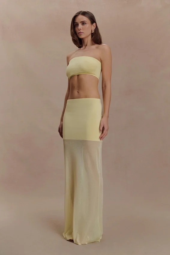Tanyel Knit Bandeau Top – Lemon Tanyel Knit Bandeau Top – Lemon