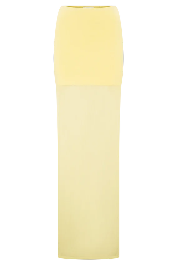 Tanyel Sheer And Bandage Knit Maxi Skirt – Lemon Tanyel Sheer And Bandage Knit Maxi Skirt – Lemon