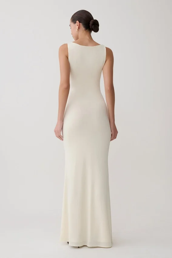Tarna Sleeveless Slinky Maxi Dress – Bone Tarna Sleeveless Slinky Maxi Dress – Bone