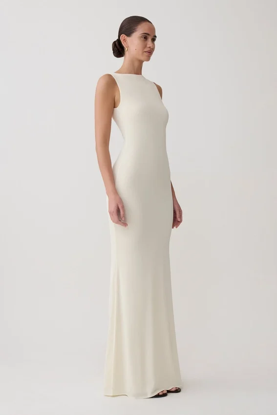 Tarna Sleeveless Slinky Maxi Dress – Bone Tarna Sleeveless Slinky Maxi Dress – Bone