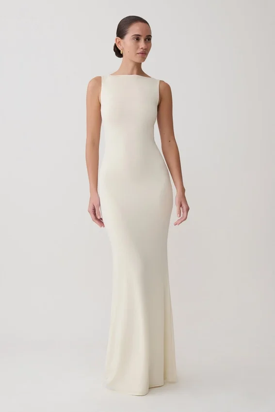 Tarna Sleeveless Slinky Maxi Dress – Bone Tarna Sleeveless Slinky Maxi Dress – Bone