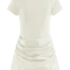 Tarryn Collared Cotton Mini Dress – White Tarryn Collared Cotton Mini Dress – White