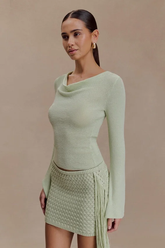 Terrymae Crochet Mini Skirt – Pastel Green Terrymae Crochet Mini Skirt – Pastel Green
