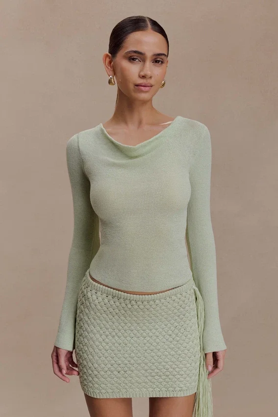 Terrymae Crochet Mini Skirt – Pastel Green Terrymae Crochet Mini Skirt – Pastel Green