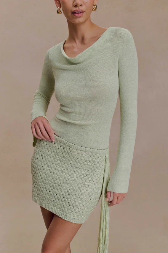 Terrymae Crochet Mini Skirt – Pastel Green Terrymae Crochet Mini Skirt – Pastel Green