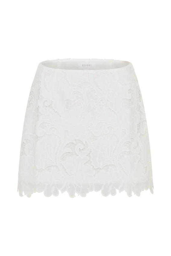 Tessa Broderie Mini Skirt – White Tessa Broderie Mini Skirt – White