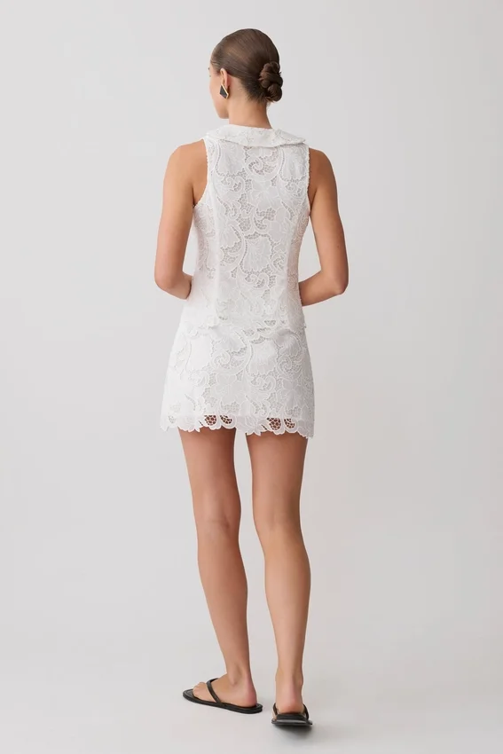 Tessa Broderie Mini Skirt – White Tessa Broderie Mini Skirt – White