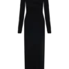 Thalyn Crepe Maxi Dress With Split – Black