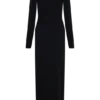 Thalyn Crepe Maxi Dress With Split – Black